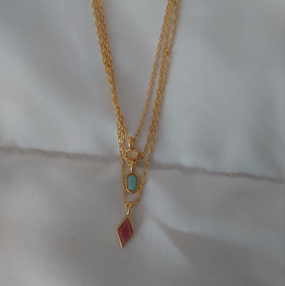 NWT Madewell Stone Collection ring & necklace set, ring sz 7 - Picture 6 of 8
